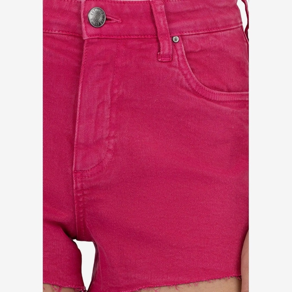 Kut From The Kloth Jane High Rise Denim Shorts Fuchsia Size 4 - Picture 3 of 9